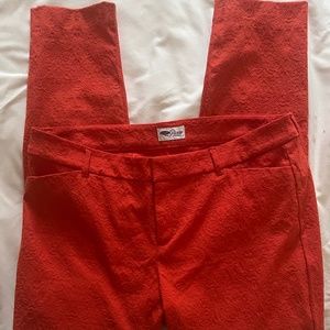 Old Navy Tall Orange Brocade Cropped Pants (Tall)